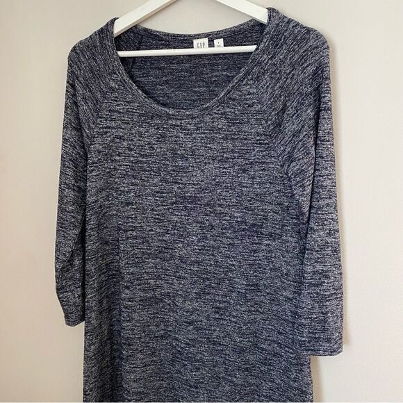 Gap Dress Long Sleeve Marled Black Gray Casual Neutral Comfy - Picture 6 of 7